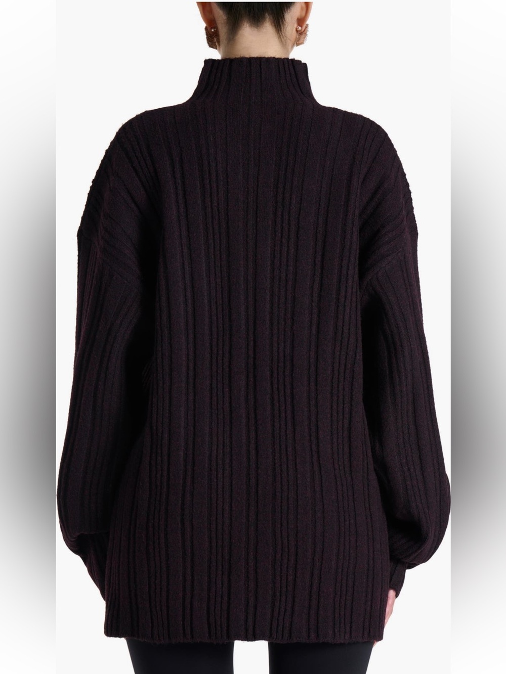 Naked Wardrobe Funnel Neck Sweater XL Black Oversized Knit NWOT - Picture 3 of 10